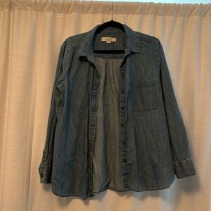 Loft denim flannel top, size M